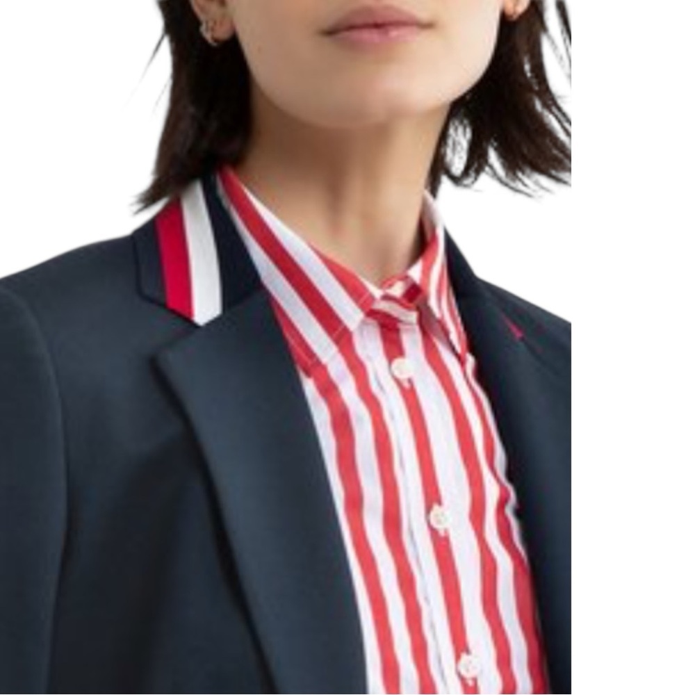 Banana Republica Dark Blue Blazer With Red And White Trim